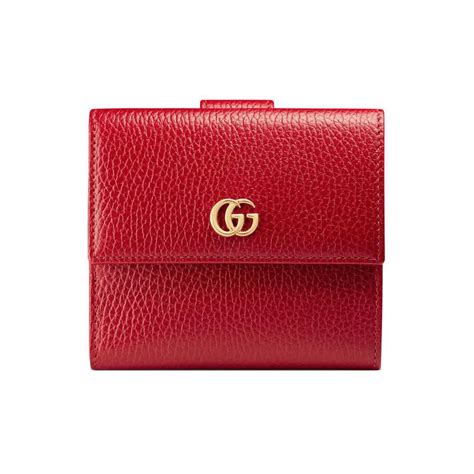 gucci leather french flap wallet red|Gucci leather wallet women.